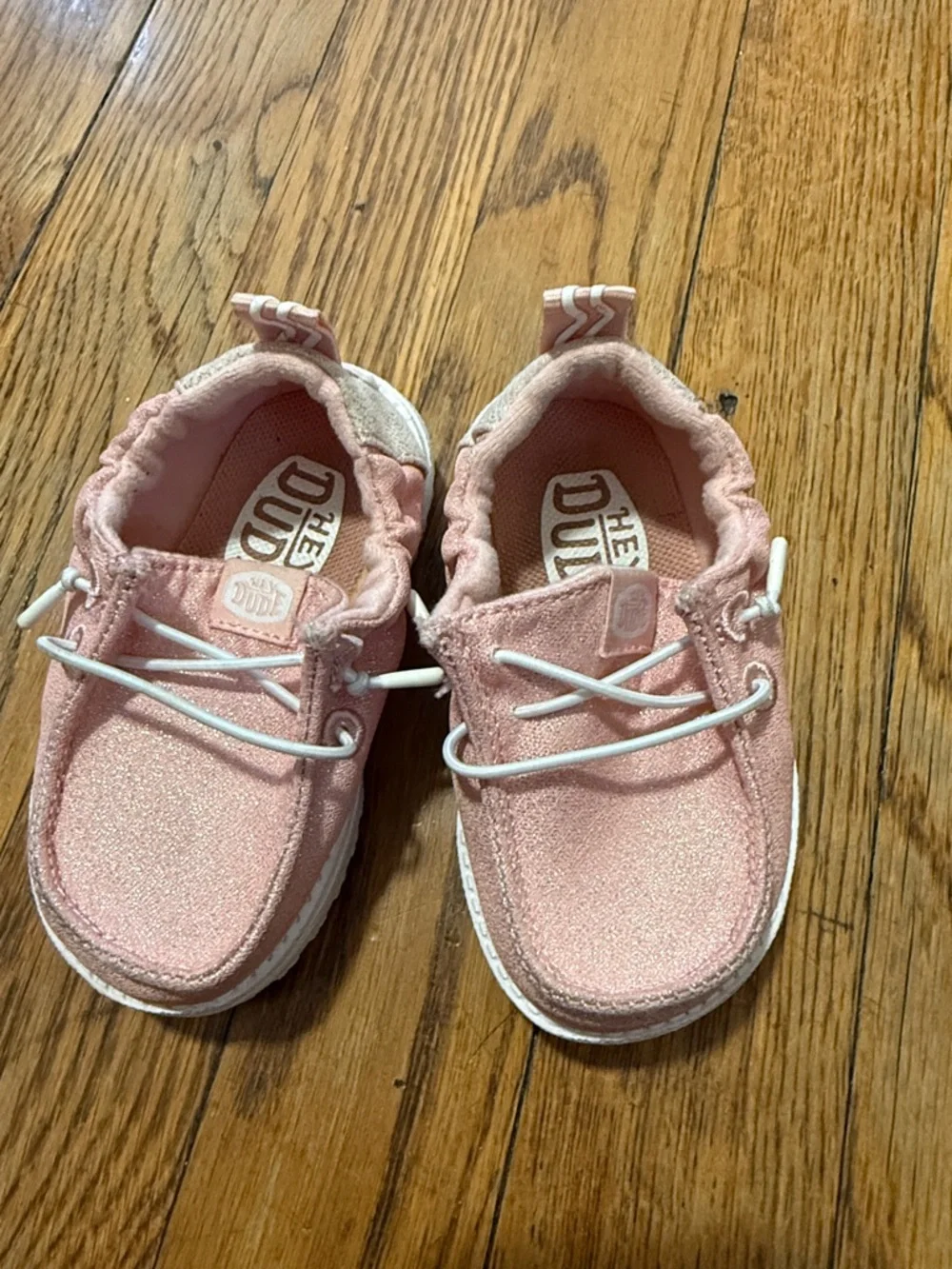Hey Dude lol dudes baby Kids Slip-On Sneakers rose gold pink size 4C